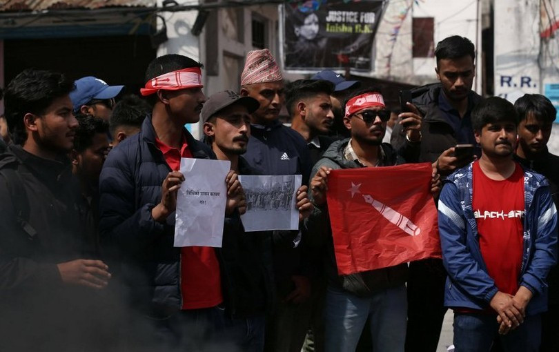 केपी ओलीको रिहाइको माग गर्दै अनेरास्ववियुको प्रदर्शन (तस्बिरहरू)